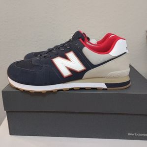 New balance 574 navy energy red Clearance